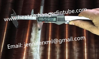 2'' Copper Finned Tube Type L Tension Copper Finned Tubes With 3/4'' Tube OD